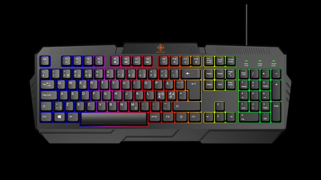 Deltaco Gaming 4-in-1 -pelipaketti, jossa kuulokkeet, näppäimistö, hiiri ja hiirimatto - RGB/musta
