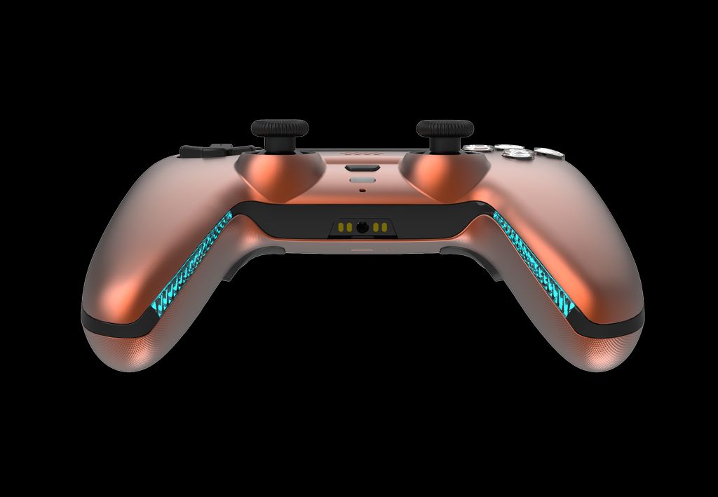 DELTACO GAMING Langaton metallinhohtoinen PS5-ohjain latausasemalla – pronssi