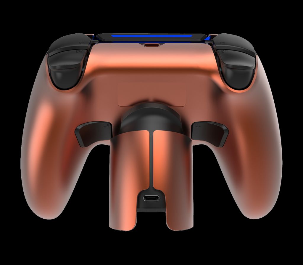 DELTACO GAMING Langaton metallinhohtoinen PS5-ohjain latausasemalla – pronssi