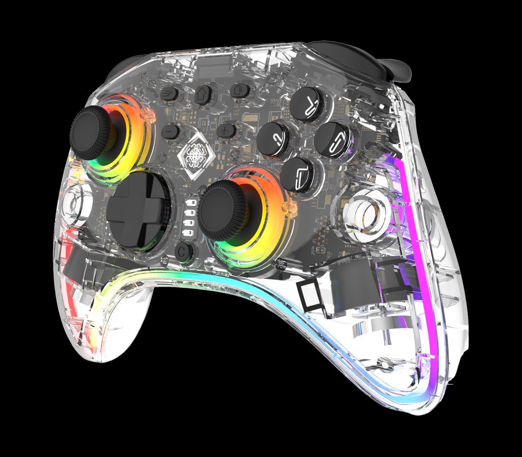 DELTACO GAMING trådløs controller Nintendo Switch 2 – transparent/RGB