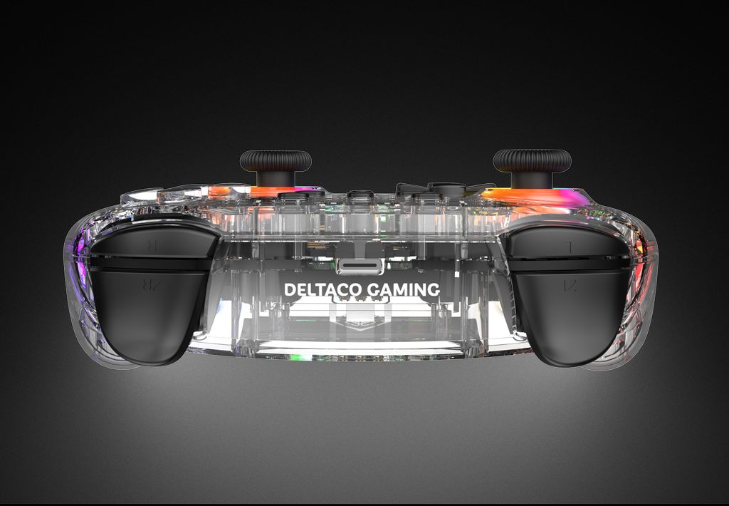 DELTACO GAMING trådløs controller Nintendo Switch 2 – transparent/RGB
