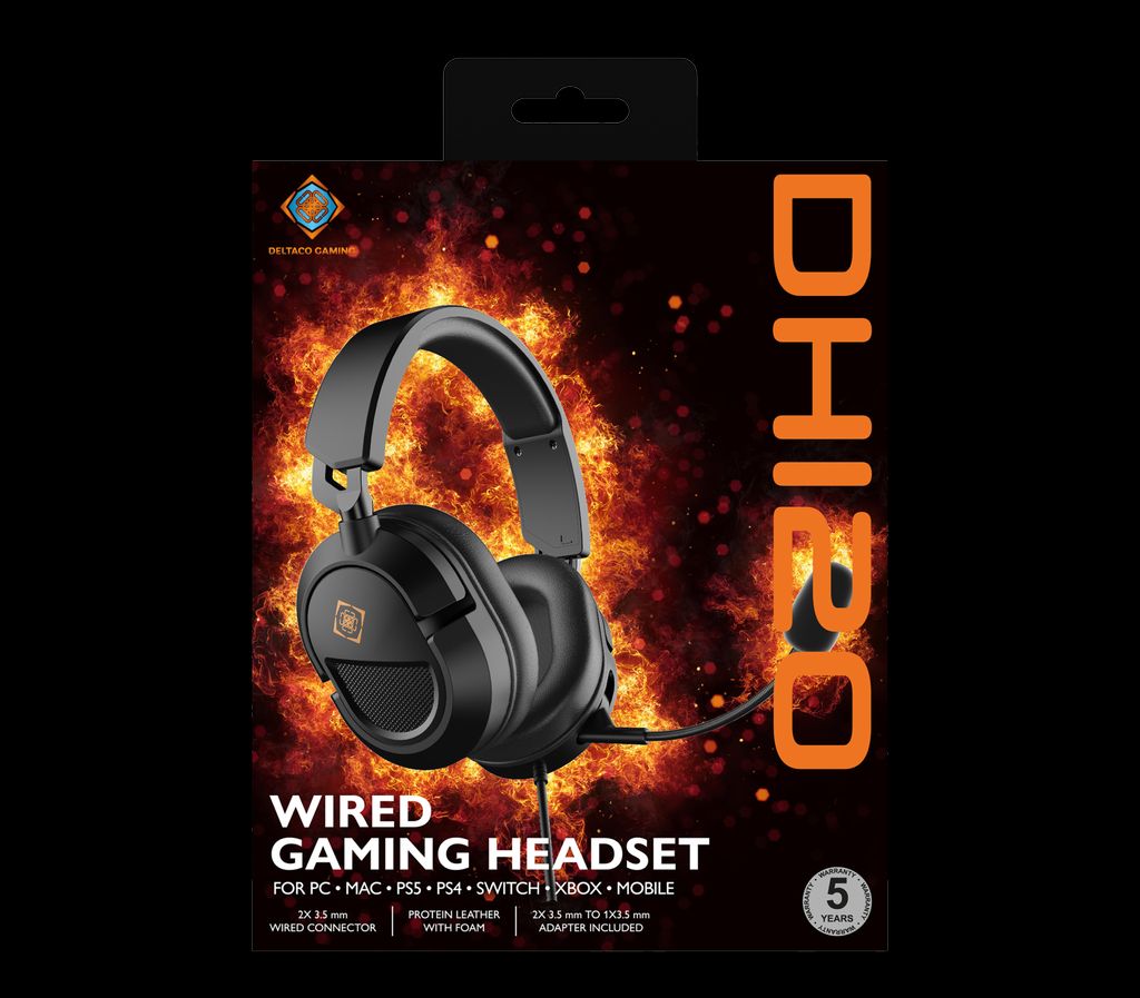 Deltaco Gaming DH120 Stereo Gaming Headset - Sort