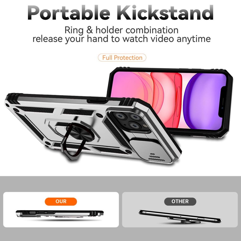 iPhone 11 Pro Cover med Ringholder - Sølv