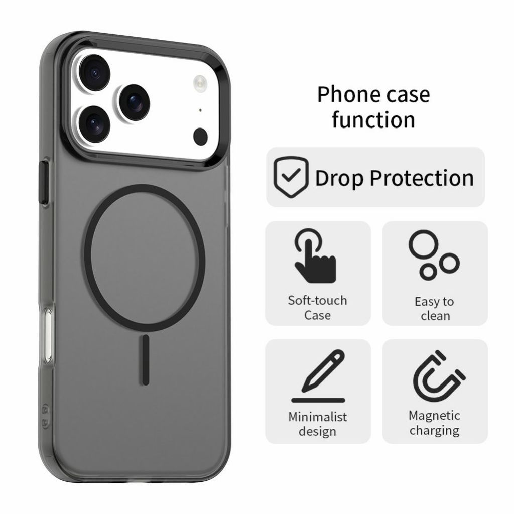Magsafe-deksel til iPhone 18 Pro Max/17 Pro Max – svart