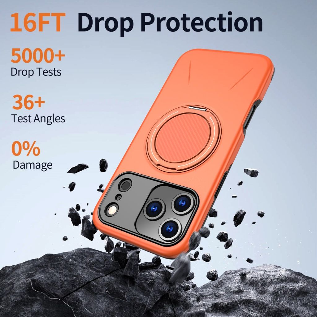 iPhone 17 Pro Max MagSafe kompatibel Cover med Stativ - Orange