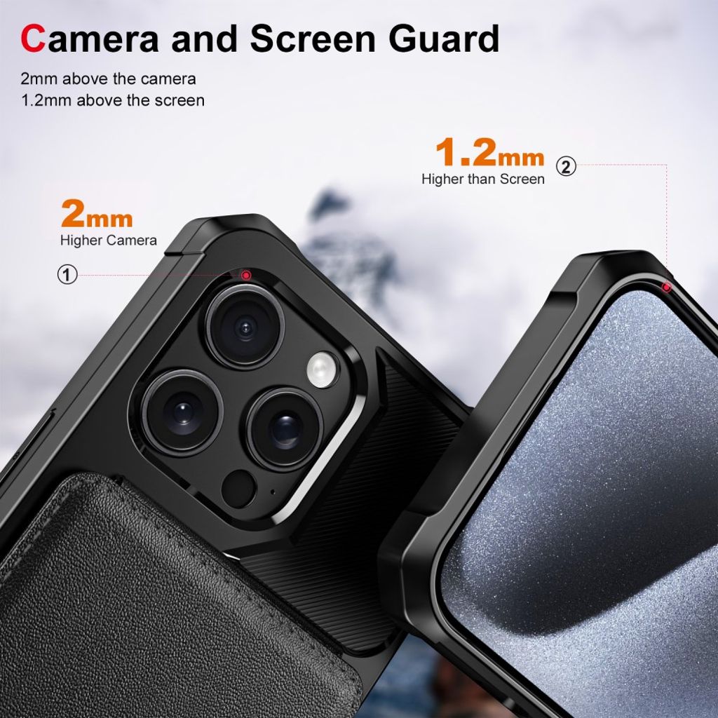 iPhone 13 Pro Lompakkokuori Korttipaikoilla ja Jalusta - Musta