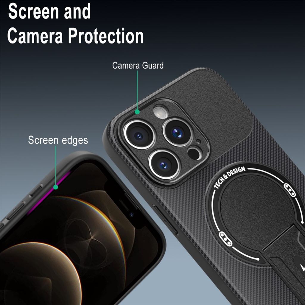 iPhone 12 Pro Skal med Stativ - Röd