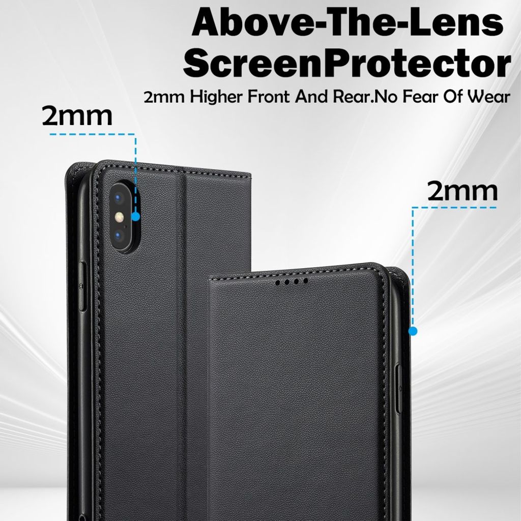 LC.IMEEKE iPhone XS Max Pungetui med Stativ og Kortholder – Sort