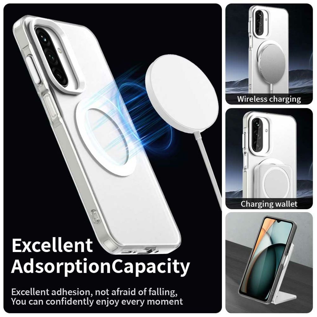Samsung Galaxy A17 5G / A16 5G / A16 4G Kuori MagSafe - Valkoinen