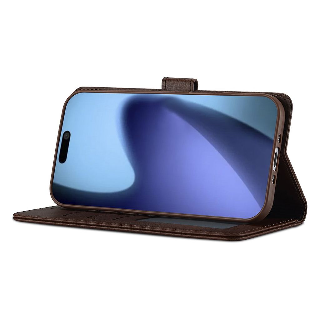 LC.IMEEKE iPhone Air Lompakkokotelo jalustalla - Ruskea