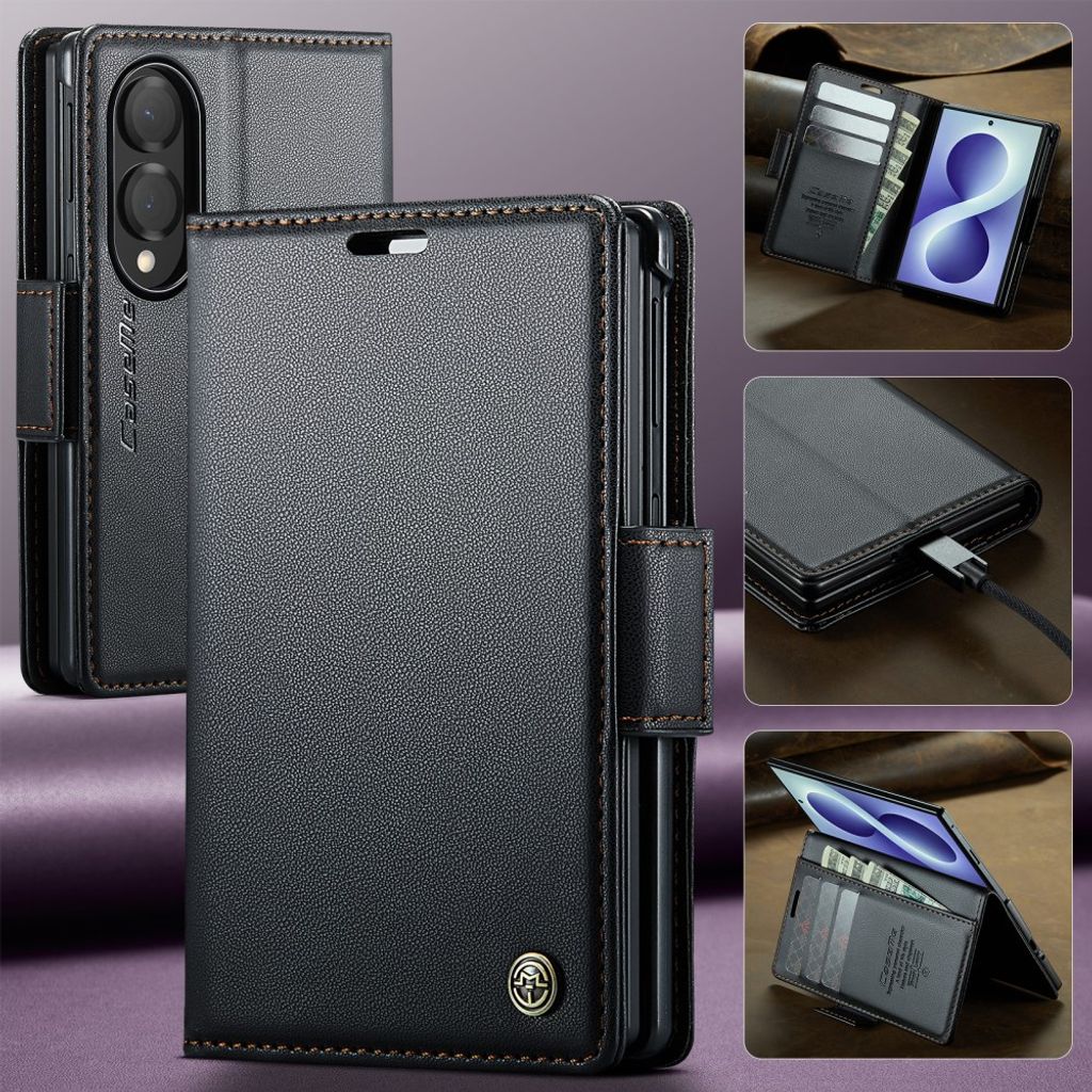 CASEME Samsung Galaxy Z Fold8 Flip Cover med RFID blokering - Sort