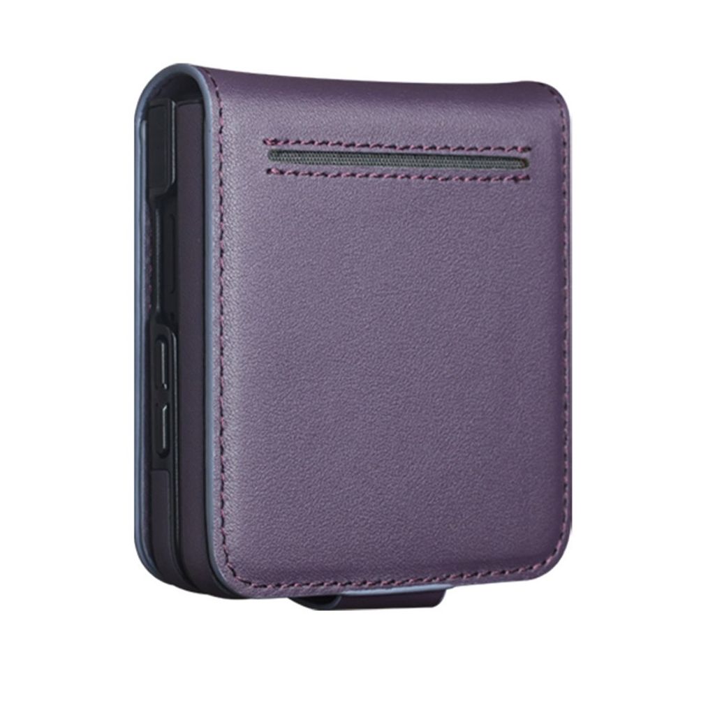 QIALINO Samsung Galaxy Z Flip8 Flip cover i ægte læder - Lilla