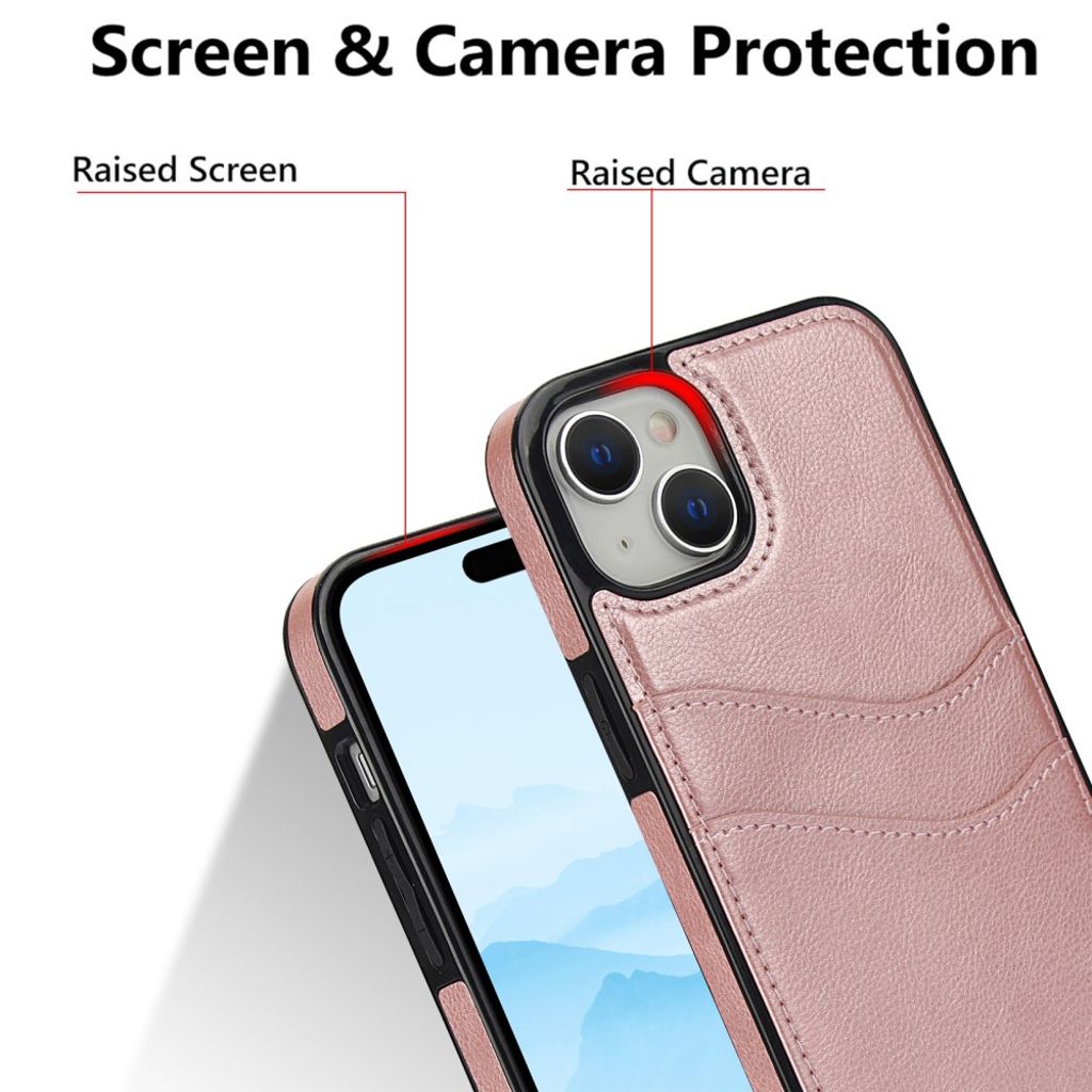 iPhone 13 mini Case with Card Holder – Rose Gold