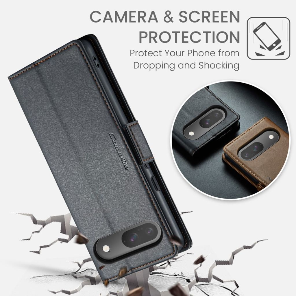 CASEME Google Pixel 10 Pro / 10 / 9 Pro / 9 Kotelo Korttipaikka - Musta