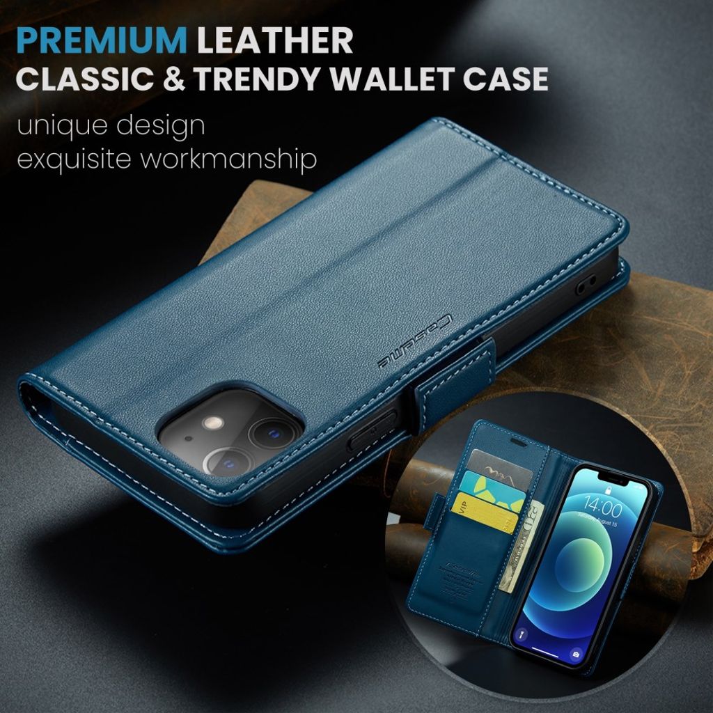 CASEME iPhone 12 / 12 Pro Etui med Kortplads - Blå