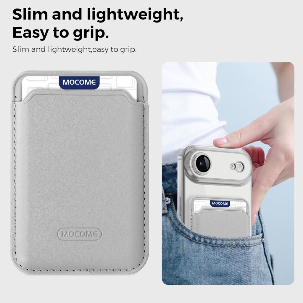 iPhone Air MagSafe-kuori irrotettavalla kortin haltijalla - Harmaa