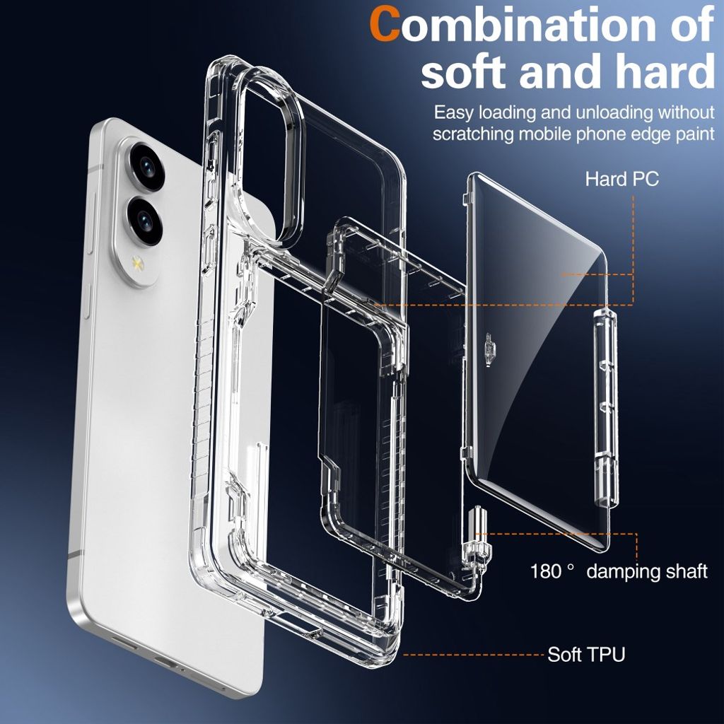 Samsung Galaxy S25 Edge Cover Kortholder/Stativ - Gennemsigtig