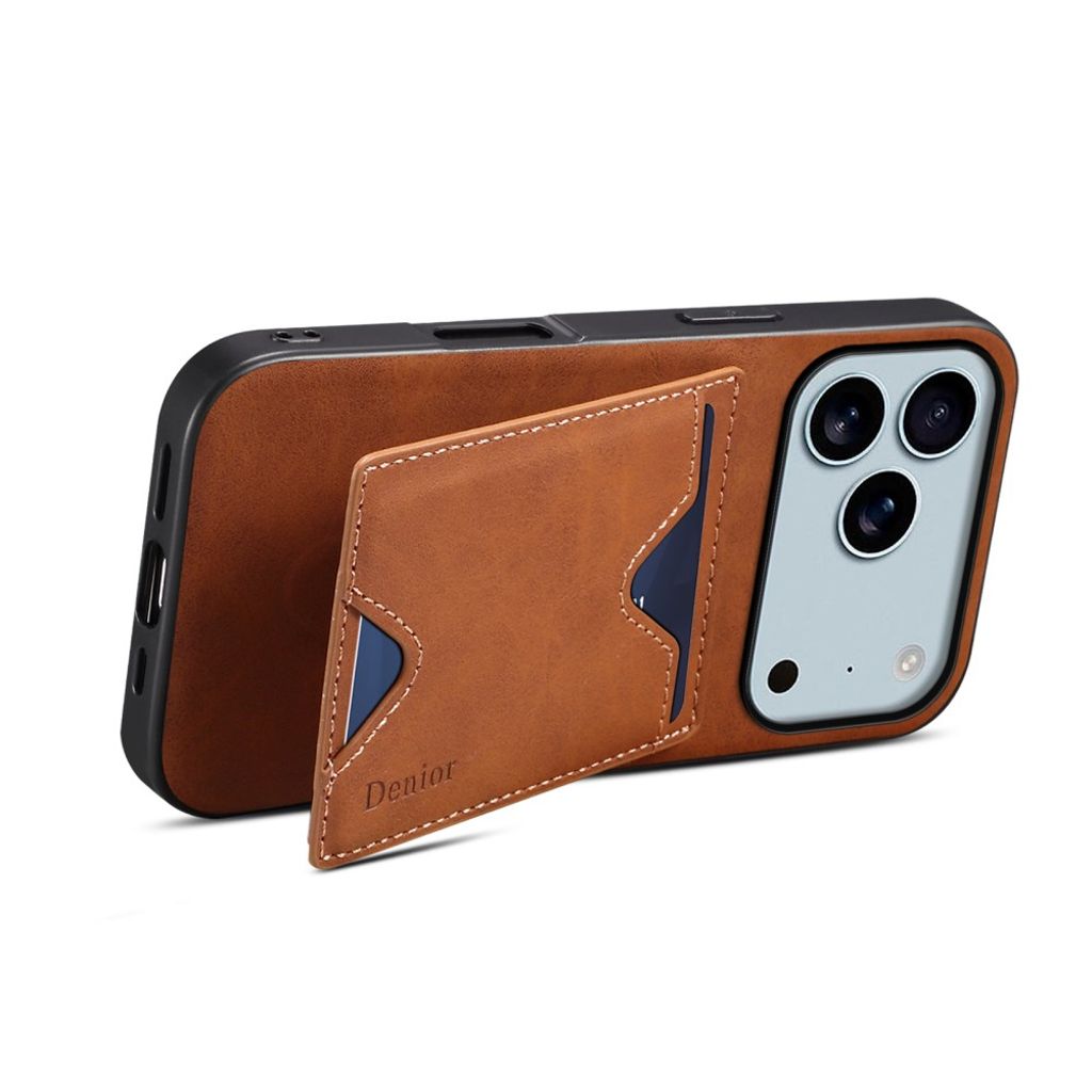 DENIOR iPhone 17 Pro Max Case with Stand - Brown