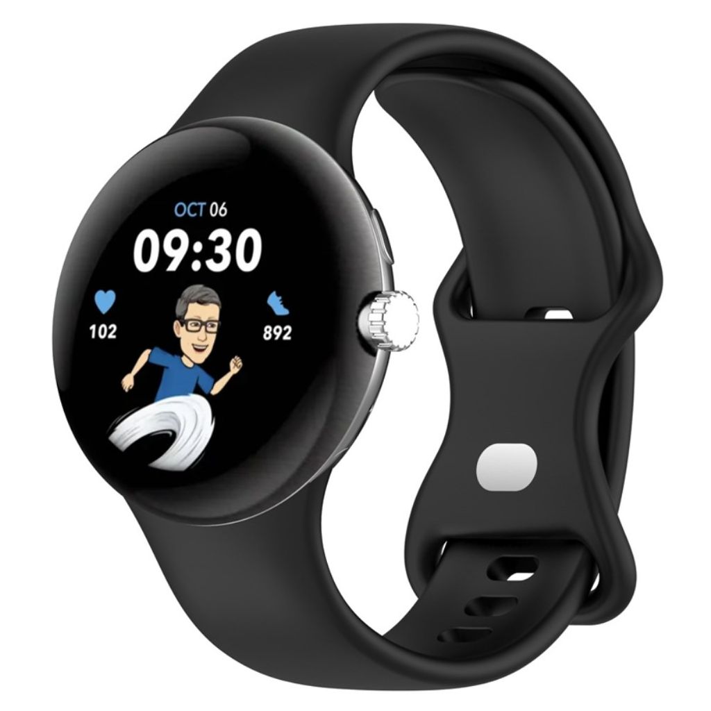 Google Pixel Watch 3 41 mm Kellonranneke, Silikoni - musta