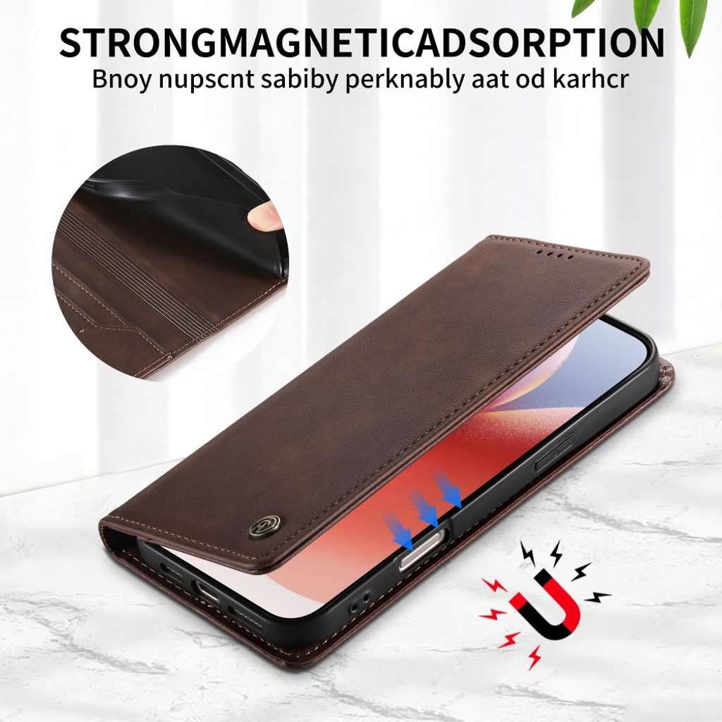 DIERFENG iPhone 18 Pro Max/17 Pro Max Lommeboketui RFID-blokkerende - Mørk brun