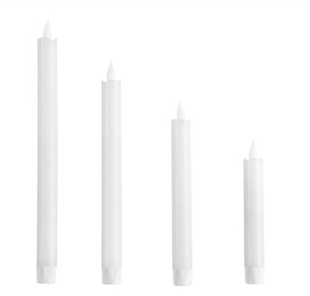 LED Adventskaarsen Wit 4-pack op Batterijen met Timer