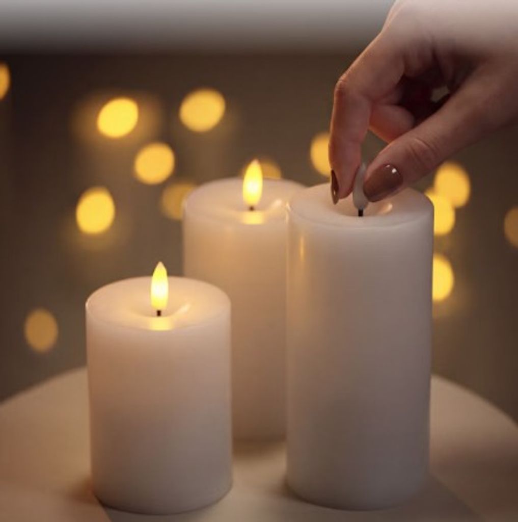 Northlight LED Stompkaarsen 3-pack met Timer en Touch