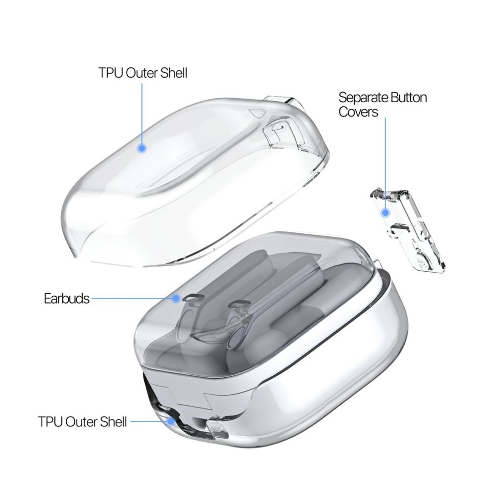 DUX DUCIS Samsung Galaxy Buds4/Buds4 Pro Kuori Metallikarabiini - Läpinäkyvä pinkki