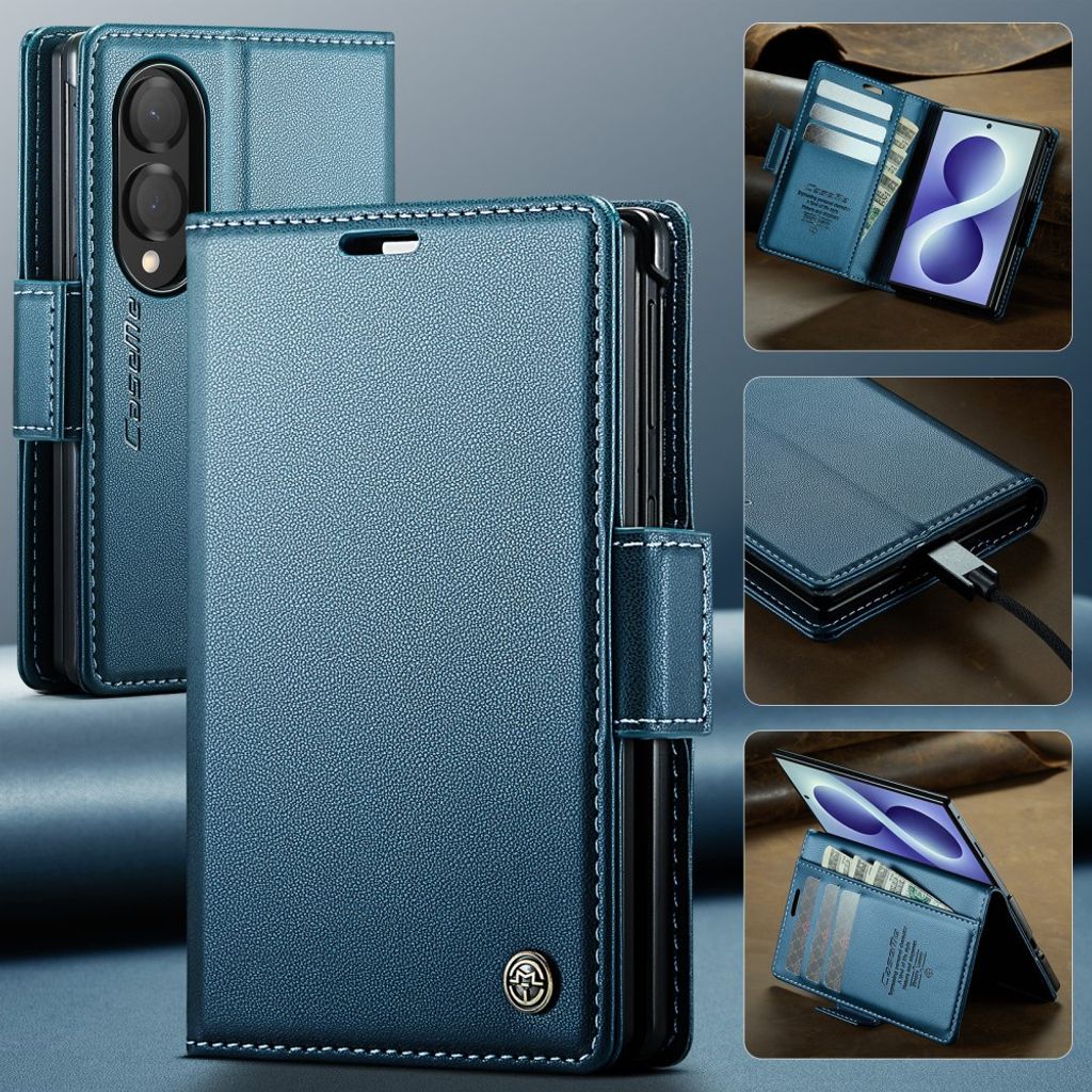 CASEME Samsung Galaxy Z Fold8 Flip Cover med RFID blokering - Blå