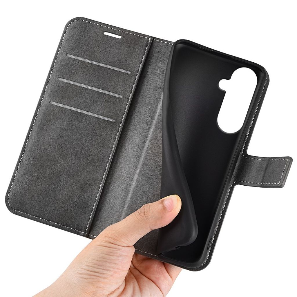 Samsung Galaxy S26 Plus Lommeboketui med Stativ – Grå