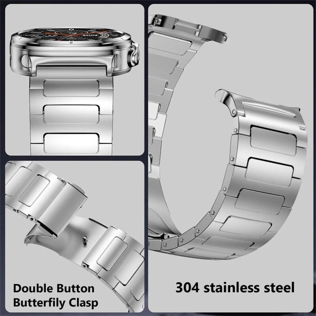 Samsung Galaxy Watch8/Watch8 Classic ruostumattomasta teräksestä valmistettu kellonranneke - hopea