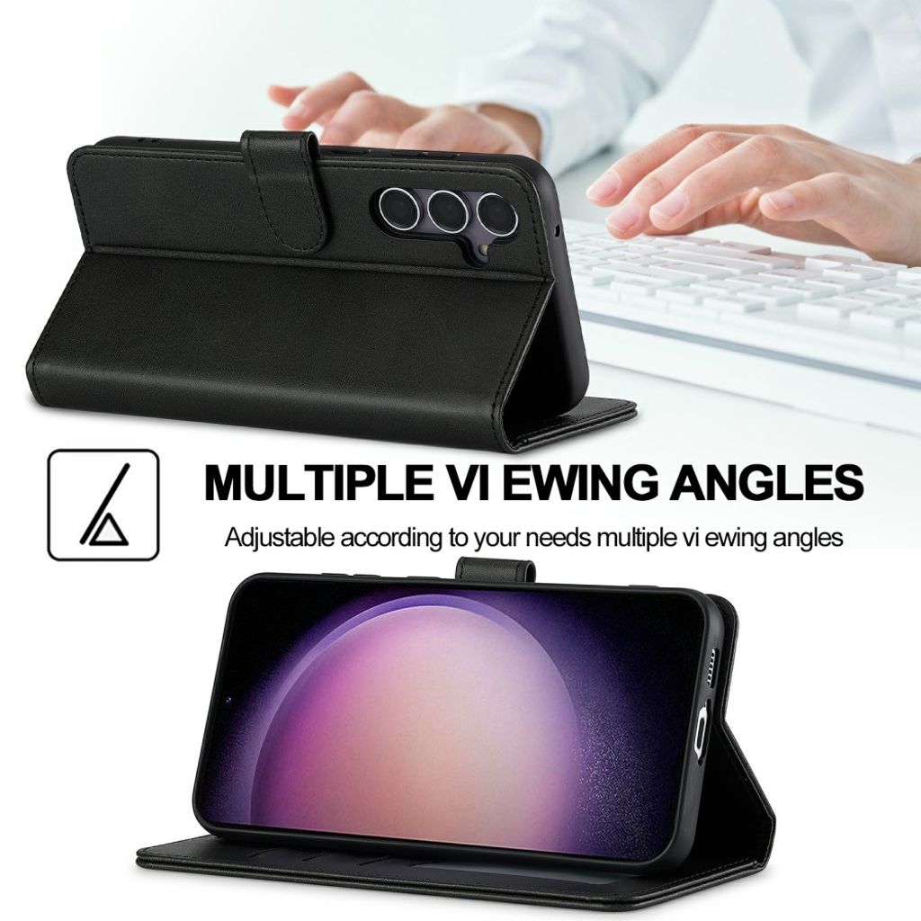 LC.IMEEKE Samsung Galaxy S25 Lommeboketui PU-lær Stativ - Svart