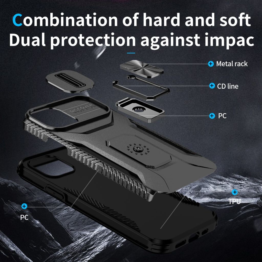 iPhone 12 / 12 Pro Skal med Stativ - Svart