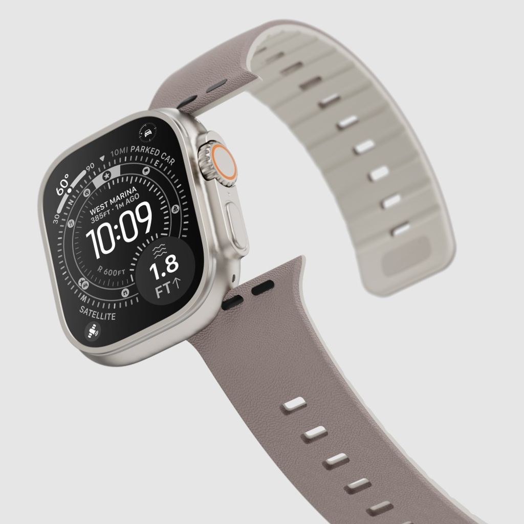 Apple Watch 42/41/40/38mm Klockarmband i texturerat silikon - Grå/Vit