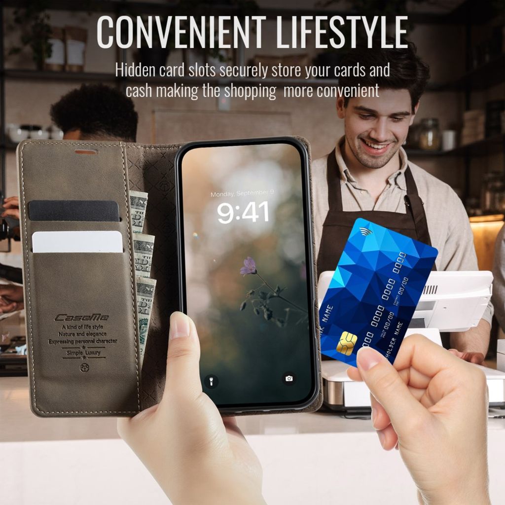 CASEME iPhone 16 Cover with Stand - Brown