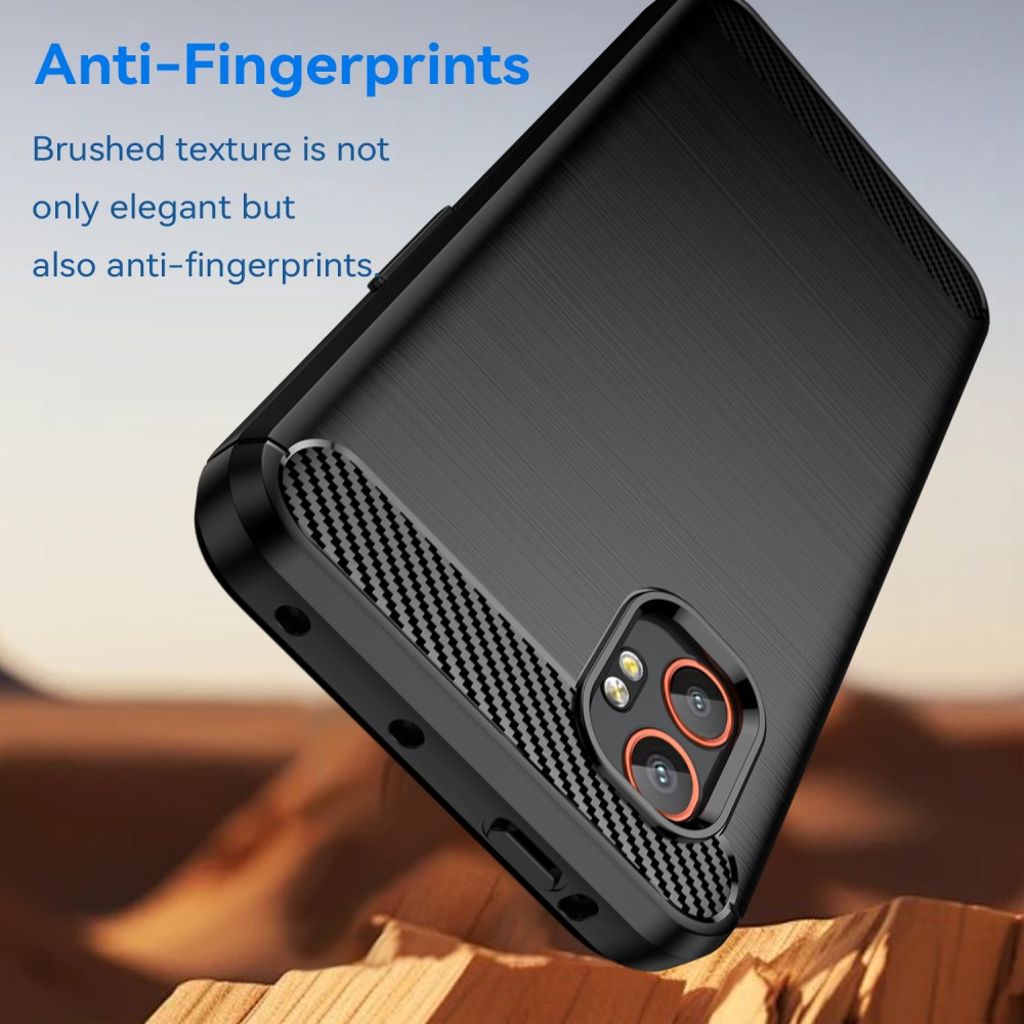 Samsung Galaxy XCover7 Pro deksel karbonfiber tekstur børstet - svart