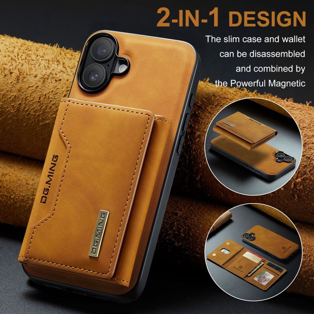 DG.MING iPhone 17 Cover med Pung - Brun