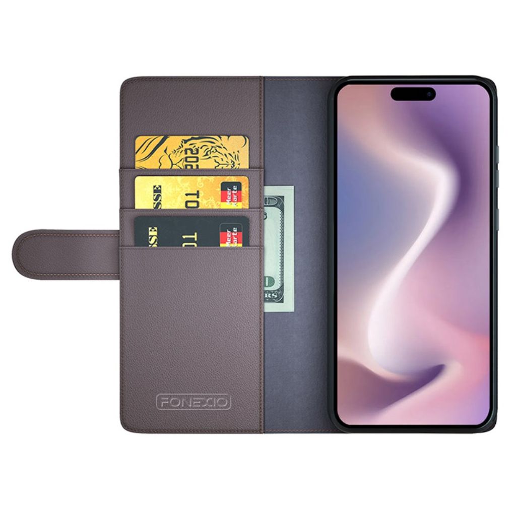 iPhone 16 Pro Max Fodral i äkta läder - Brun