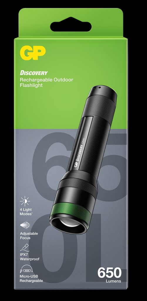 GP DISCOVERY CR41 URSA 650LM 1x18650 flashlight - Black