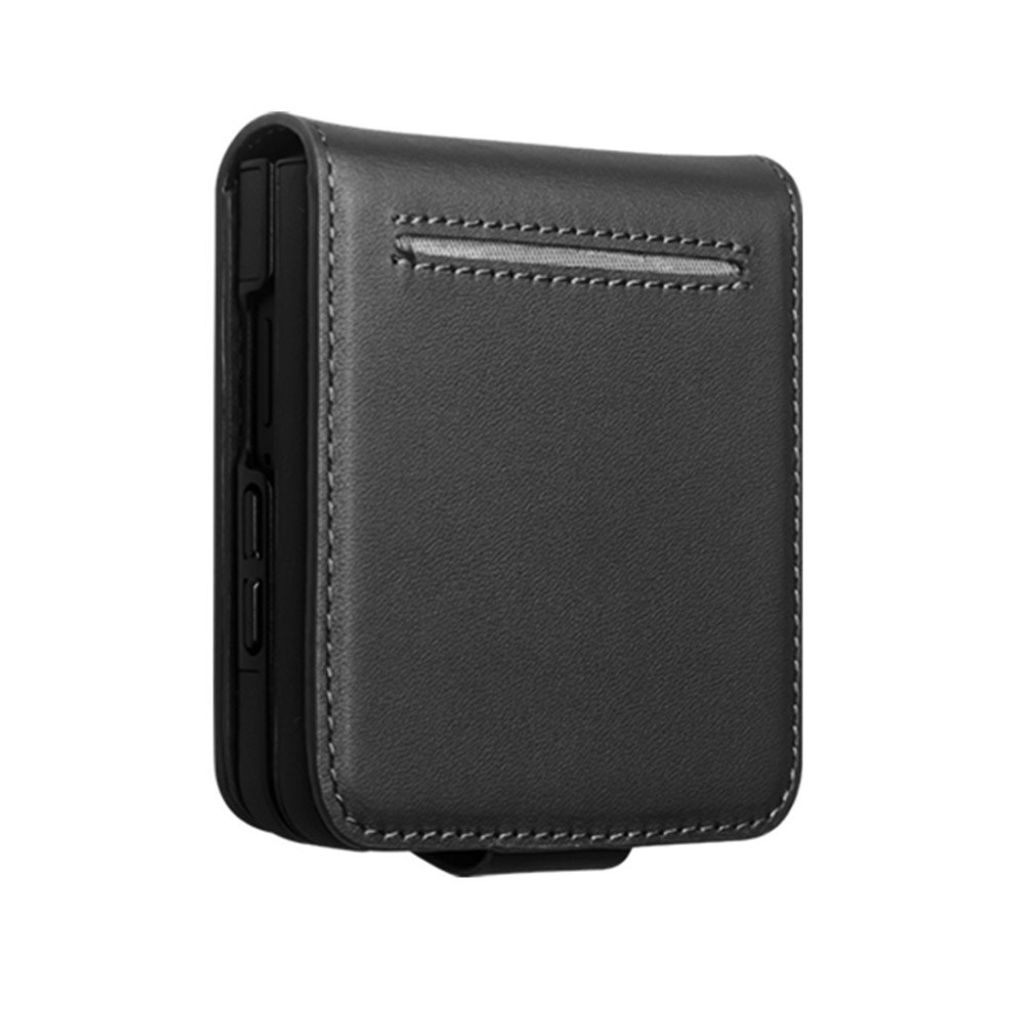 QIALINO Samsung Galaxy Z Flip8 Flip cover i ægte læder - Sort
