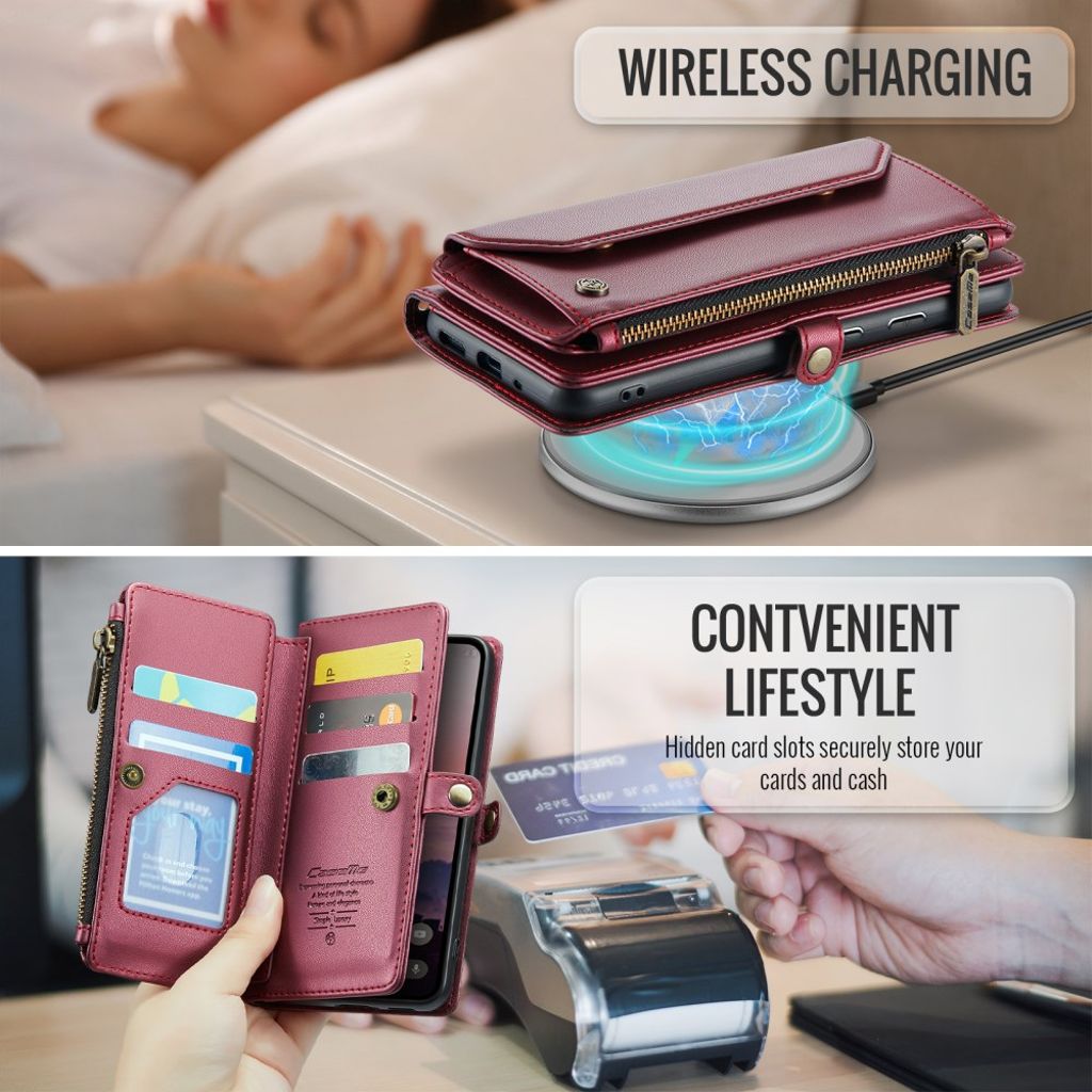 CASEME Google Pixel 10 Pro / Pixel 10 Cover with 10 Card Slots - Red