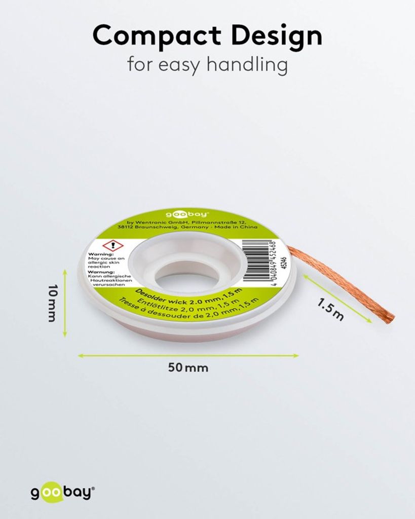 Goobay avloddingsflette 2 mm bred, 1,5 m