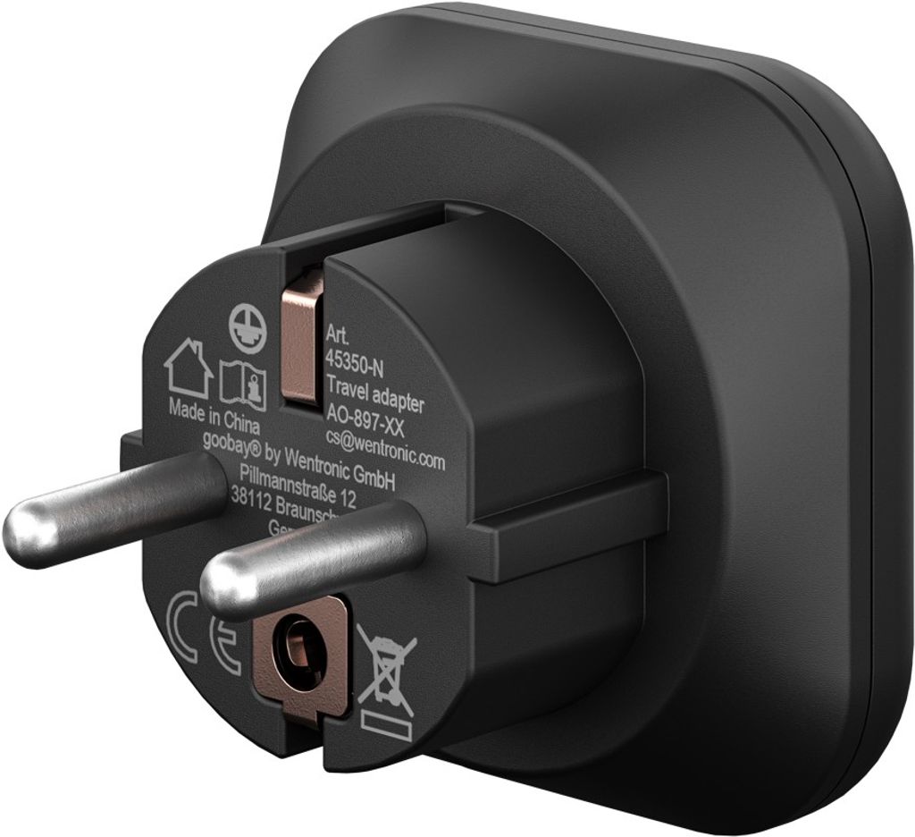 Goobay reseadapter USA/Japan till Europa – svart