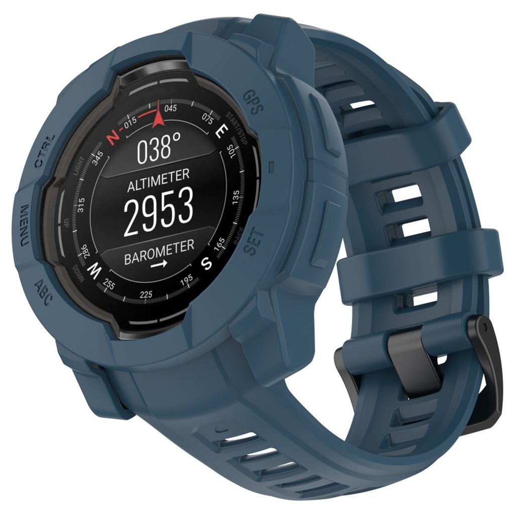 Garmin Instinct 3 AMOLED 50mm osv. Cover i Silikone - Blå