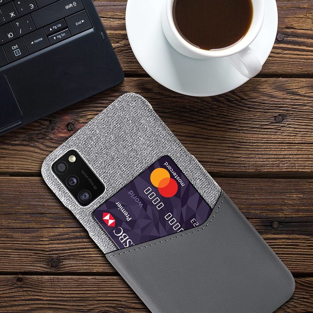 KSQ Samsung Galaxy A41 Cover med Kortplads - Grå