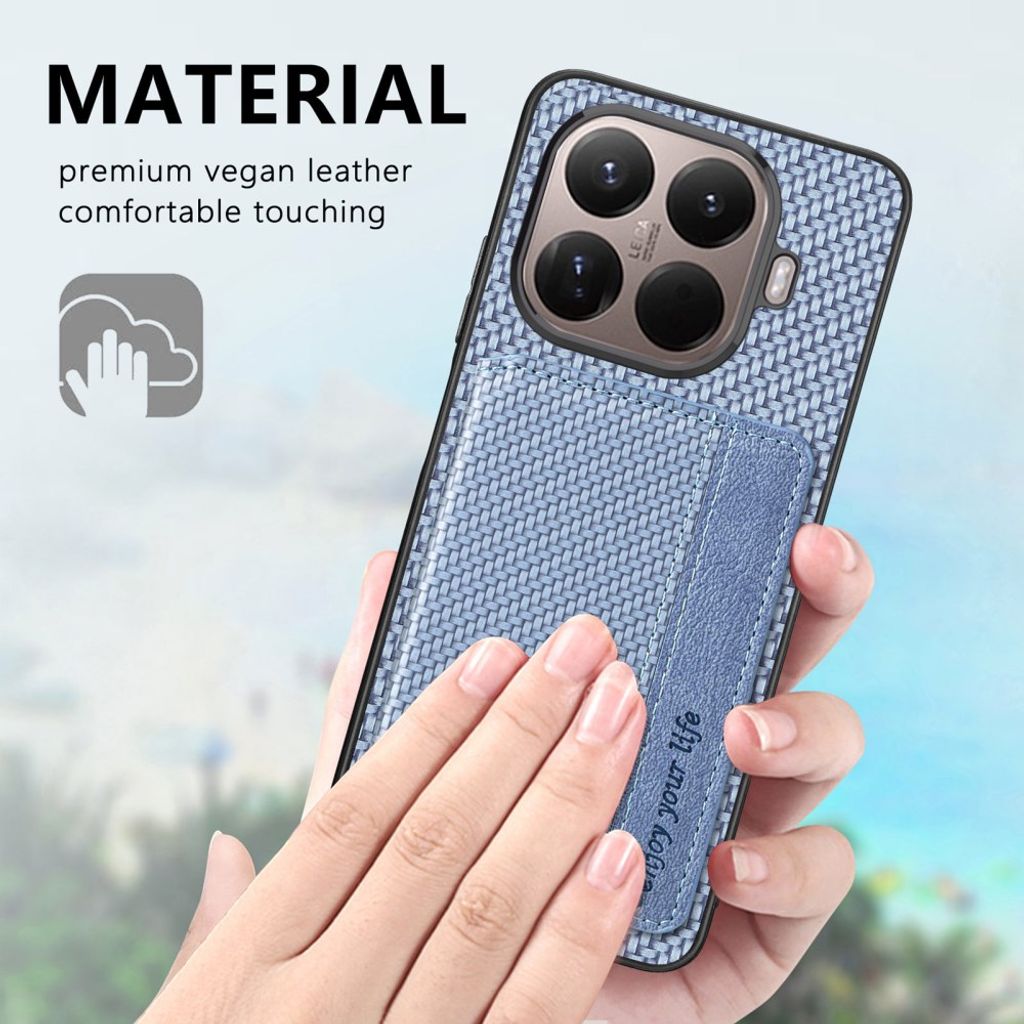 Xiaomi 17T Pro Skal med plånbok och kolfiberstruktur - Apricot
