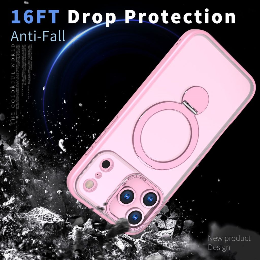 iPhone 18 Pro Max/17 Pro Max Magsafe-deksel med stativ – rosa