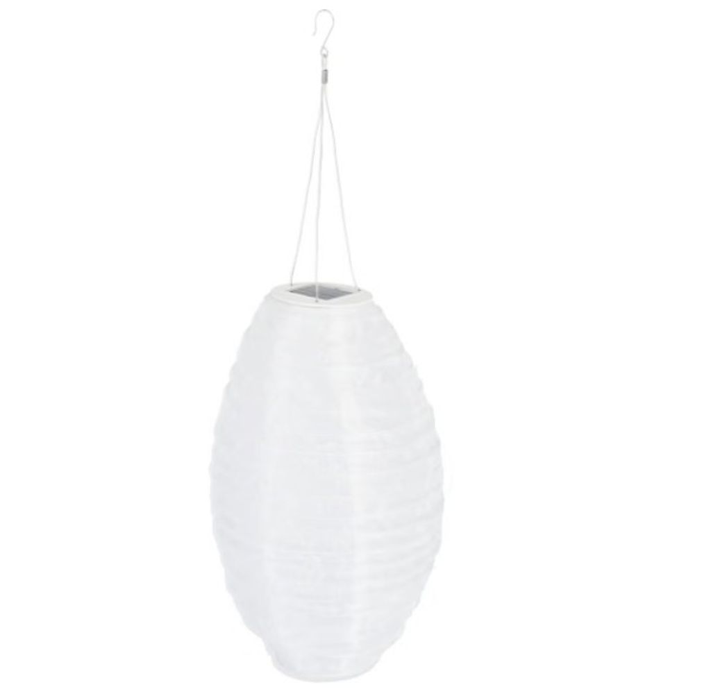 Aurinkokennovalaisin riisipaperivalaisin ovaali – ripustettava, valkoinen