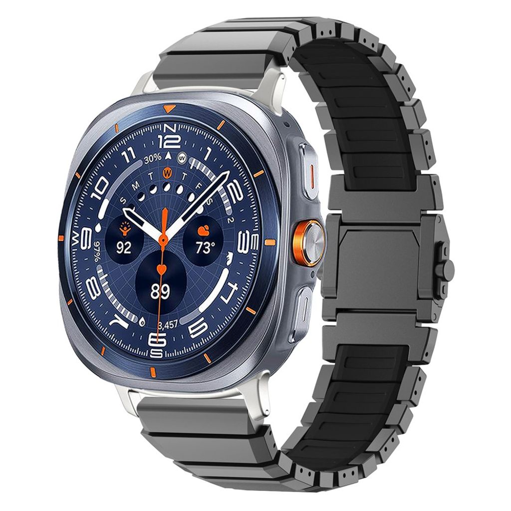 Samsung Galaxy Watch Ultra2 Klokkerem i titan og silikon - Svart