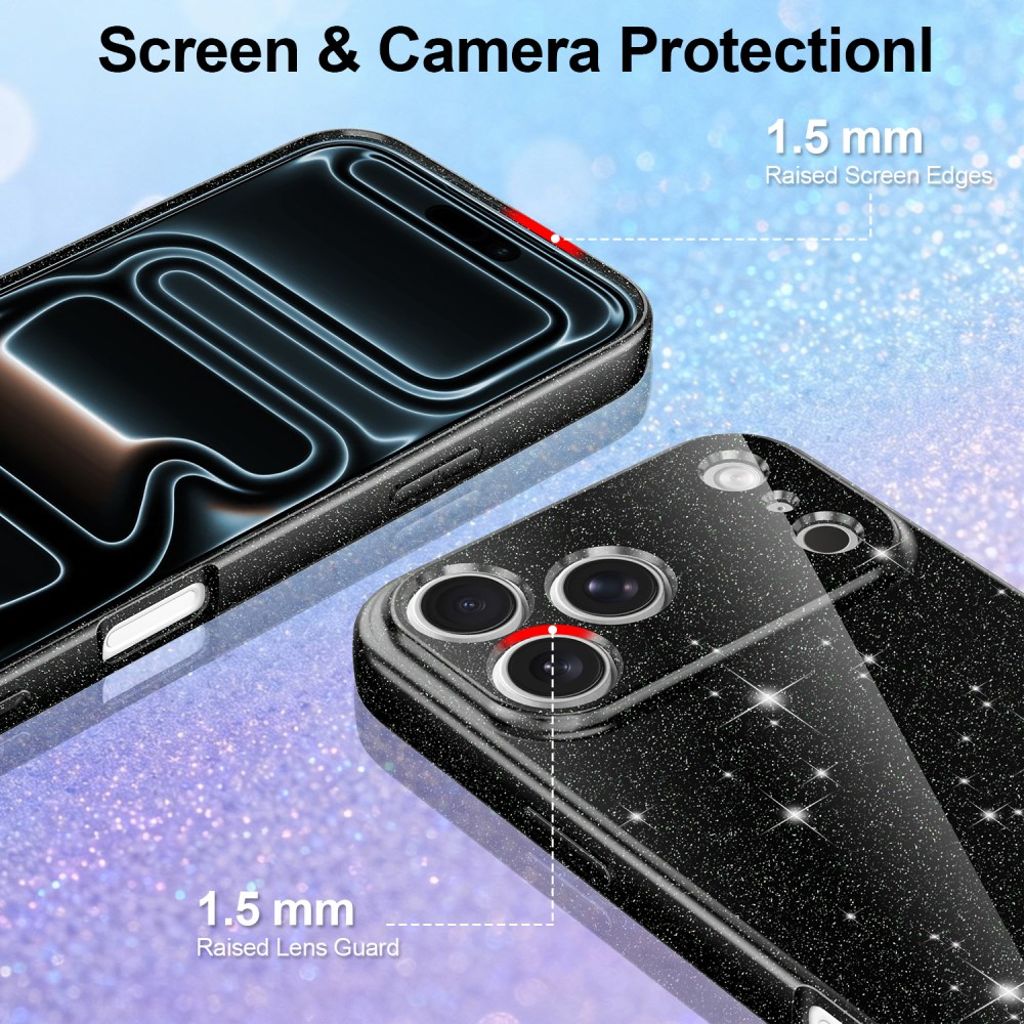 iPhone 17 Pro Max MagSafe Kimaltava Kuori – Musta