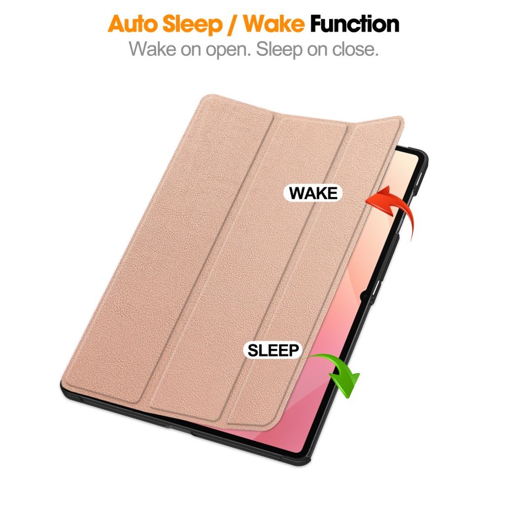 Samsung Galaxy Tab S12 Ultra/S11 Ultra Slimmat Tri-fold stativfodral - Roséguld